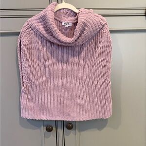 525 America Pink Chunky Knit Turtleneck Sweater